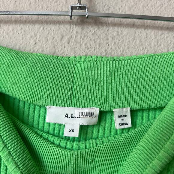 A.L.C. Jamie Ribbed Asymmetrical Midi Skirt in Green Size XS - Picture 3 of 5